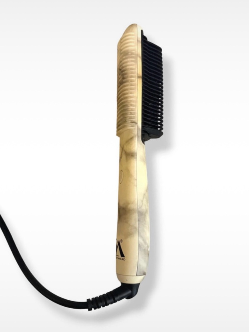 Straight Ahead Beige Marble Electric Hair Straightening Comb - women